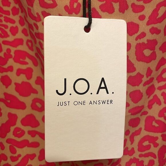 ✨J.O.A Ruched Minidress Pink Leopard Dress, NWT - Picture 7 of 11